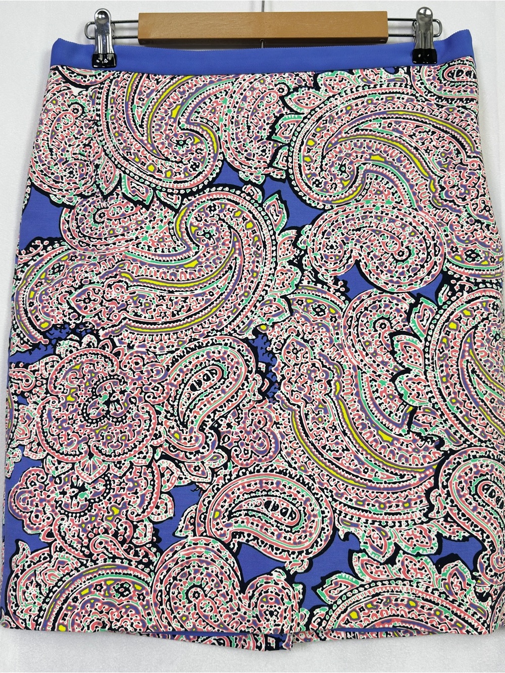The Limited Paisley Midi Skirt Periwinkle Colorful 8 Womens Straight Pencil